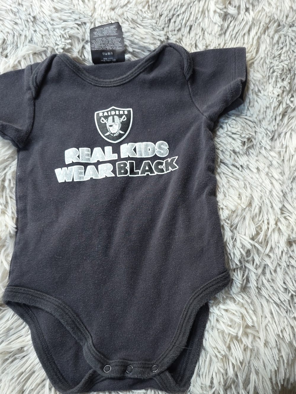 NFL Raiders Black Baby One-Piece with White Logo